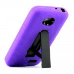 Wholesale LG Optimus L70 Armor Hybrid Stand Case (Purple Black)